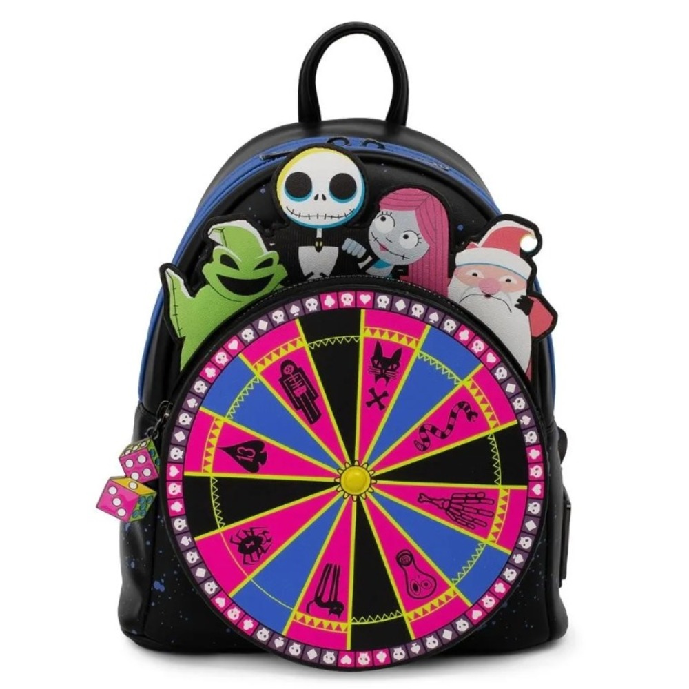 Loungefly Oogie Boogie Wheel NBC Mini Backpack Glow Spin BNWT